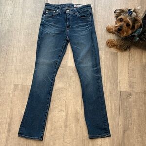 Women’s AG The Mari-Dark Blue High-rise Slim straight Jeans. Size 26R
